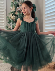 Chloe Green Flutter Sleeve Dress - A Little Lacey