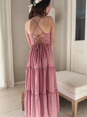Clara Chiffon Girls Maxi Dress Dusty Rose - A Little Lacey