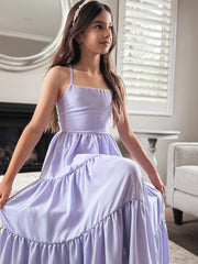 Clara Chiffon Girls Maxi Dress Lilac - A Little Lacey
