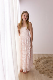 Clarissa Light Pink 3D Flower Girl Dress - A Little Lacey