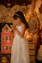 Clarissa White 3D Flower Girl Dress - A Little Lacey