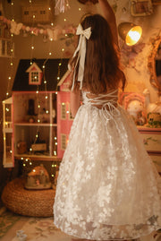 Clarissa White 3D Flower Girl Dress - A Little Lacey