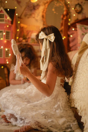 Clarissa White 3D Flower Girl Dress - A Little Lacey