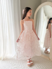 Clarissa Light Pink 3D Flower Girl Dress - A Little Lacey