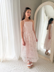 Clarissa Light Pink 3D Flower Girl Dress - A Little Lacey