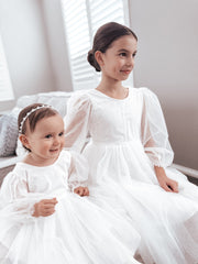 Clementine Girls White Dress - A Little Lacey