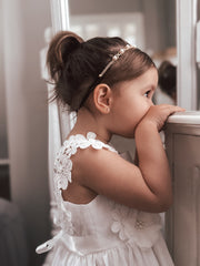 Cleo White Flower Girls Dress - A Little Lacey