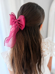 Curly Girls Burgundy Bow - A Little Lacey