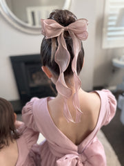 Curly Girls Dusty Pink Bow - A Little Lacey