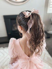 Curly Girls Dusty Pink Bow - A Little Lacey