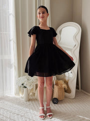 Calista Girls Black Mini Dress - A Little Lacey