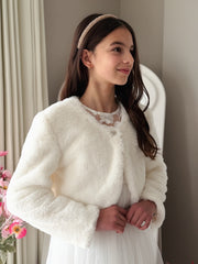 Celine Ivory Fluffy Jacket - A Little Lacey