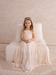 Clara Chiffon Girls Maxi Dress Champagne - A Little Lacey
