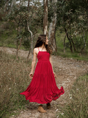 Clara Girls Red Maxi Dress - A Little Lacey