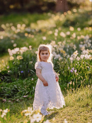 Clementine Girls Ivory Embroidered Dress - A Little Lacey
