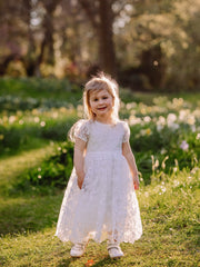 Clementine Girls Ivory Embroidered Dress - A Little Lacey