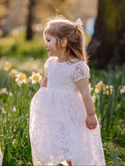 Clementine Girls Ivory Embroidered Dress - A Little Lacey