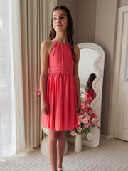Cora Girls Coral Dress - A Little Lacey