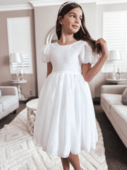 Delia Girls White Dress - A Little Lacey