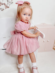 Delia Dusty Pink Baby Dress - A Little Lacey
