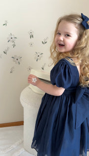 Delia Girls Navy Blue Dress - A Little Lacey