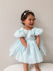 Delia Girls Pale Blue Dress - A Little Lacey