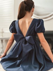 Delia Girls Navy Blue Dress - A Little Lacey