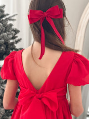 Noel Girls Red Hair Bow - A Little Lacey