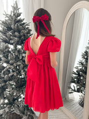 Noel Girls Red Hair Bow - A Little Lacey