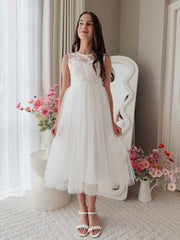 Duchess White Girls Dress - A Little Lacey