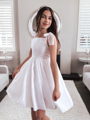 Eleanore Girls White Dress Size 7 - A Little Lacey