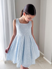 Emilee Light Blue Girls Graduation Dress - A Little Lacey