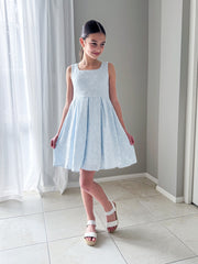 Emilee Light Blue Girls Graduation Dress - A Little Lacey