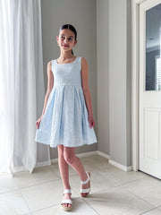 Emilee Light Blue Girls Graduation Dress - A Little Lacey
