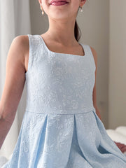 Emilee Light Blue Girls Graduation Dress - A Little Lacey