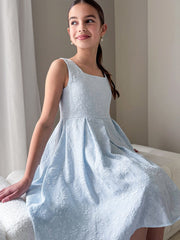 Emilee Light Blue Girls Graduation Dress - A Little Lacey