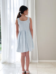Emilee Light Blue Girls Graduation Dress - A Little Lacey