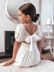 Emilia Girls White Dress - A Little Lacey