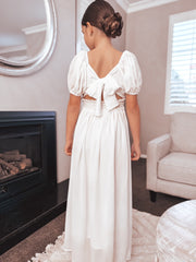 Emilia Girls White Dress - A Little Lacey