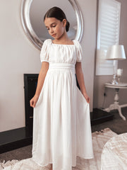Emilia Girls White Dress - A Little Lacey