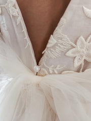 Eva Girls Embroidered Ivory Dress - A Little Lacey