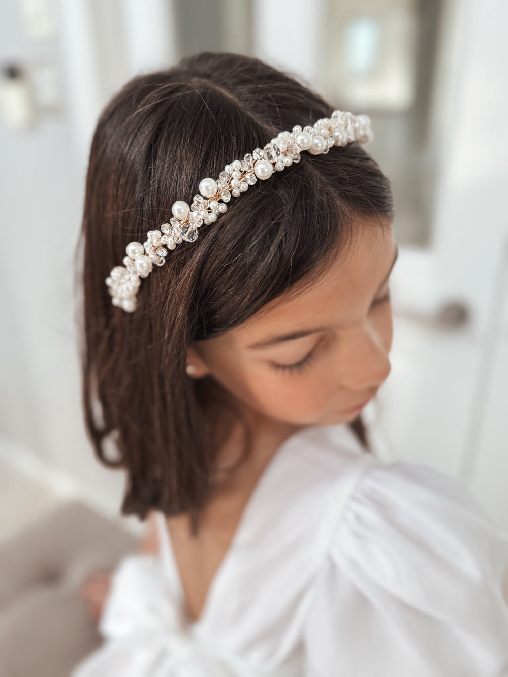 Evelyn Girls Pearl Headband - All Accessories