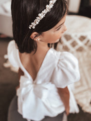 Evelyn Girls Gold Pearl Headband - A Little Lacey