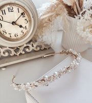 Evelyn Girls Gold Pearl Headband - A Little Lacey