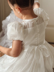 Evangeline Girls White Christening Dress - A Little Lacey