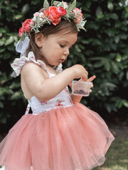 Frankie Girls Tutu Dress - Dusty Pink - A Little Lacey