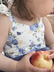 Frankie Baby Tutu Romper - Blue Rose - A Little Lacey