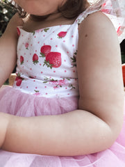 Frankie Girls Tutu Dress - Strawberry - A Little Lacey