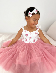 Frankie Dusty Pink Baby Girls Headband - A Little Lacey