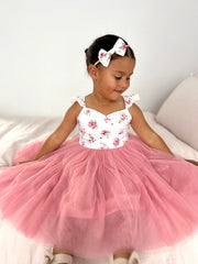 Frankie Girls Tutu Dress - Dusty Pink - A Little Lacey